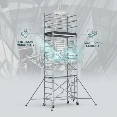 Goede prijs. Dubbele Breedte 1,35m Aluminium Steiger Toren 450kg Heavy Duty Platform Industrieel Kwaliteit Bouw Toegangs Systeem CE online