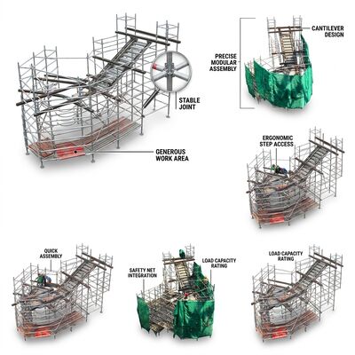 Goede prijs. Cantilever Extension Aluminium Scaffold Tower 1,5m Extended Reach Platform Over-Obstruction Access System EN1004 CE online
